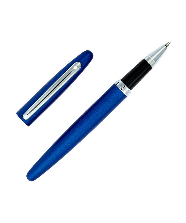 Laser Engraved Sheaffer VFM Blue Rollerball Pen (black ink)