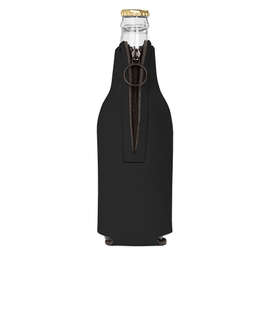 Foldable Foam Zipper Bottle Cooler - Color: Black