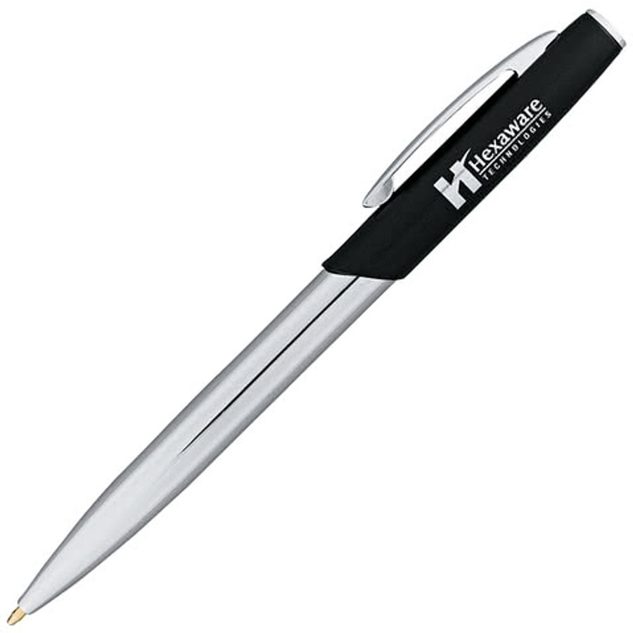 Laser Engraved Geneva Ballpoint Pen (black ink) in Black