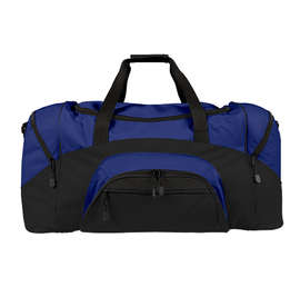 Port Authority Colorblock Gym Bag - Screen Printed - Color: True Royal / Black
