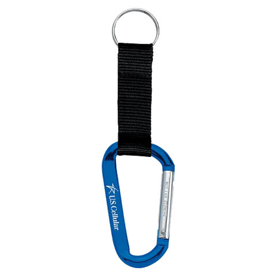 Laser Engraved Aluminum Carabiner Keychain in Blue