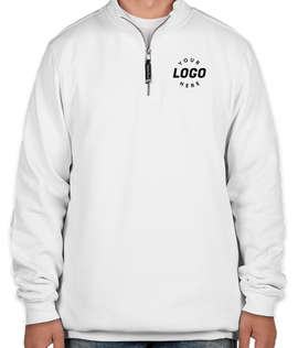 Charles River Crosswind Quarter Zip Sweatshirt - Embroidered - Color: White