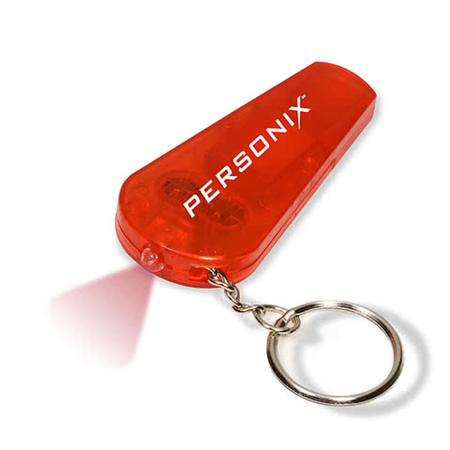 Red Light and Whistle Keychain in White