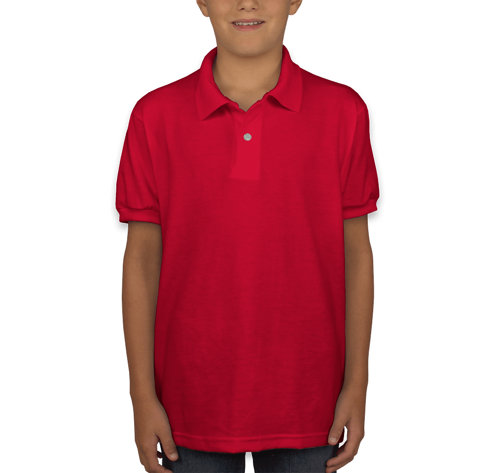 Hanes Youth EcoSmart 50/50 Jersey Polo - Embroidered-default