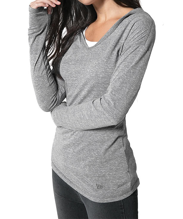 New Era Women's Tri-Blend Long Sleeve Hooded Performance Shirt