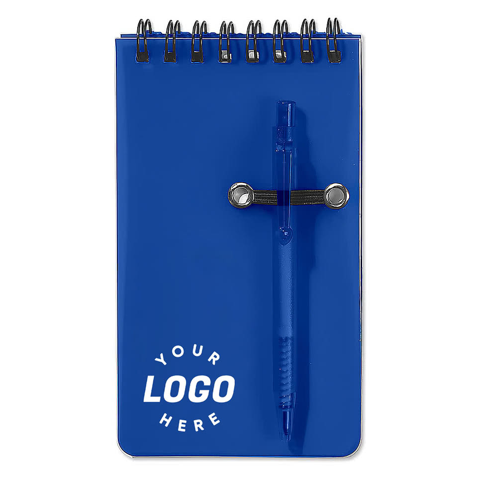 Hard Cover Spiral Pocket Notebook with Pen