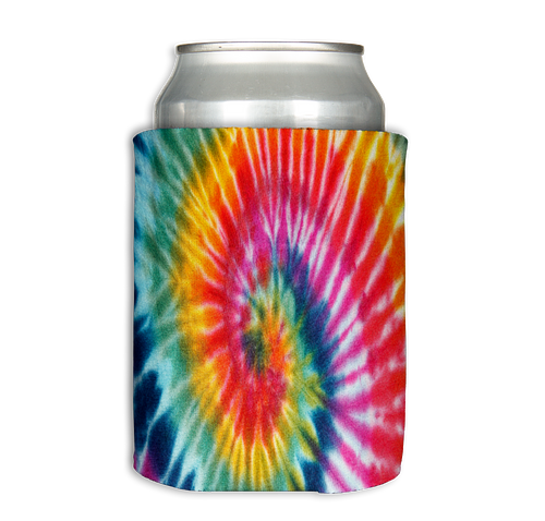 Full Color Tie-Dye Foldable Can Cooler in Tie Dye