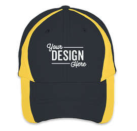 Sport-Tek Colorblock Performance Hat - Color: True Navy / Gold