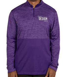 Augusta Tonal Heather Quarter Zip Performance Shirt - Color: Purple