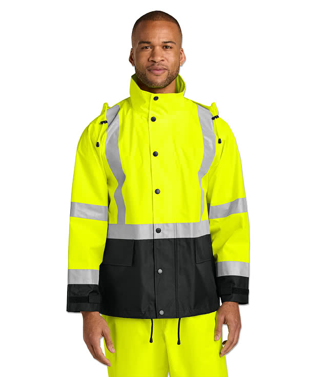 CornerStone Class 3 Safety Rain Jacket - Printed