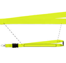 Breakaway Lanyard with Metal Swivel Hook - Color: Lime Green