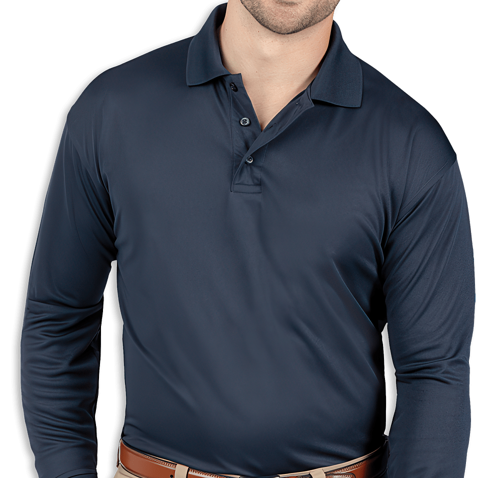 Blue Generation BLU-X-DRI Avenger Long Sleeve Performance Polo - Embroidered-default