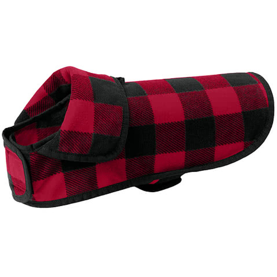 Port Authority Fleece Pet Coat in Grey / Black Buffalo Check