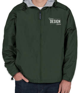 Port Authority Lined Hooded Team Jacket - Color: Hunter / Light Oxford
