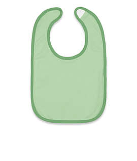 Rabbit Skins Contrast Trim Premium Jersey Baby Bib - Color: Mint / Grass
