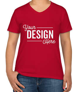 Hanes Women’s Essential-T V-Neck T-shirt - Color: Deep Red