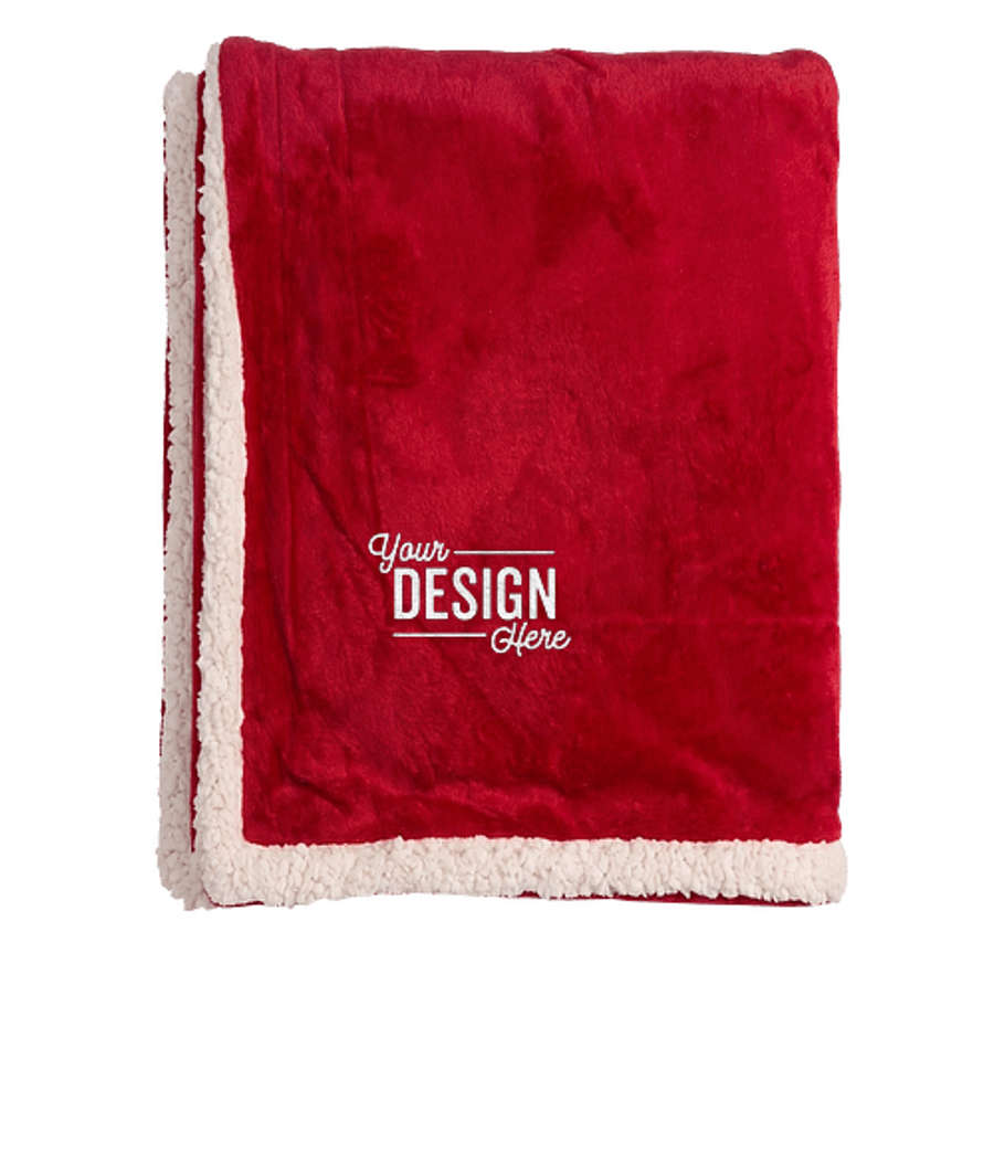 Micro Mink Sherpa Blanket in Red