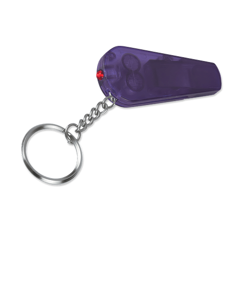 Whistle Keychain with Red Light in Purple