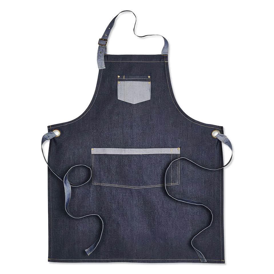 Artisan Collection Domain Contrast Denim Two-Pocket Apron - Embroidered