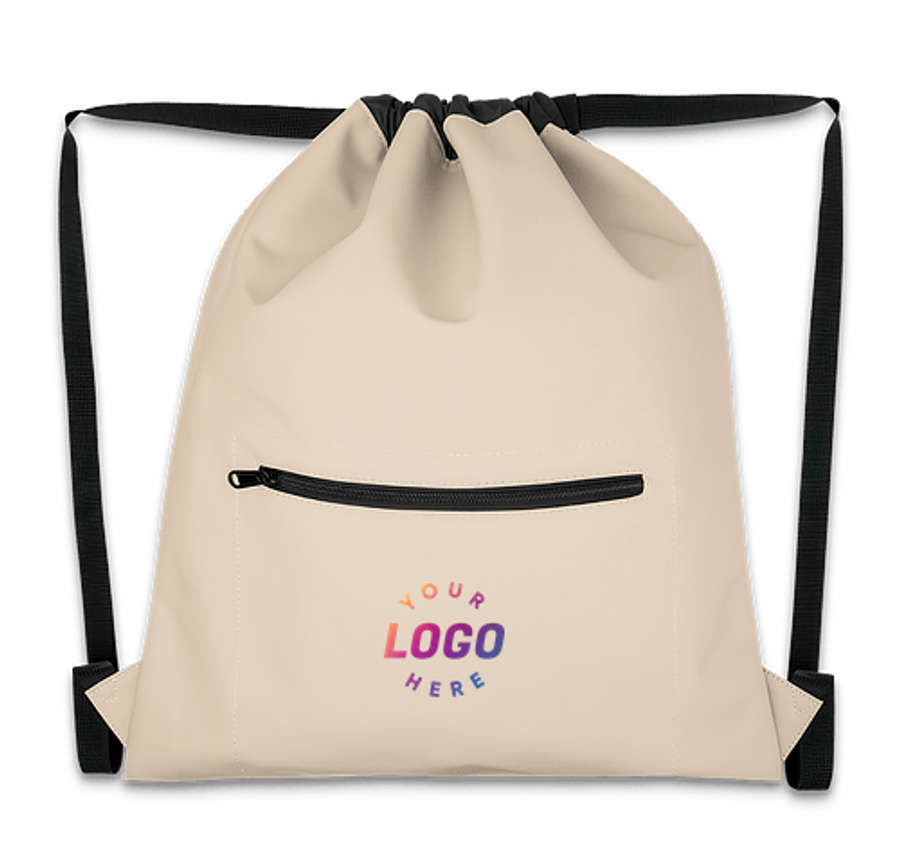 Hudson Recycled Drawstring Bag in BEIGE