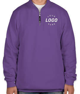 Charles River Crosswind Quarter Zip Sweatshirt - Screen Printed - Color: Purple