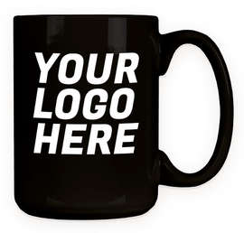 15 oz. Large Ceramic Mug - Color: Black