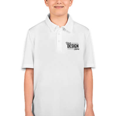 Port Authority Youth Silk Touch Performance Polo - White