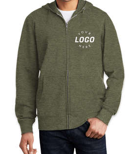 District V.I.T. Zip Hoodie - Screen Printed - Color: Heathered Olive