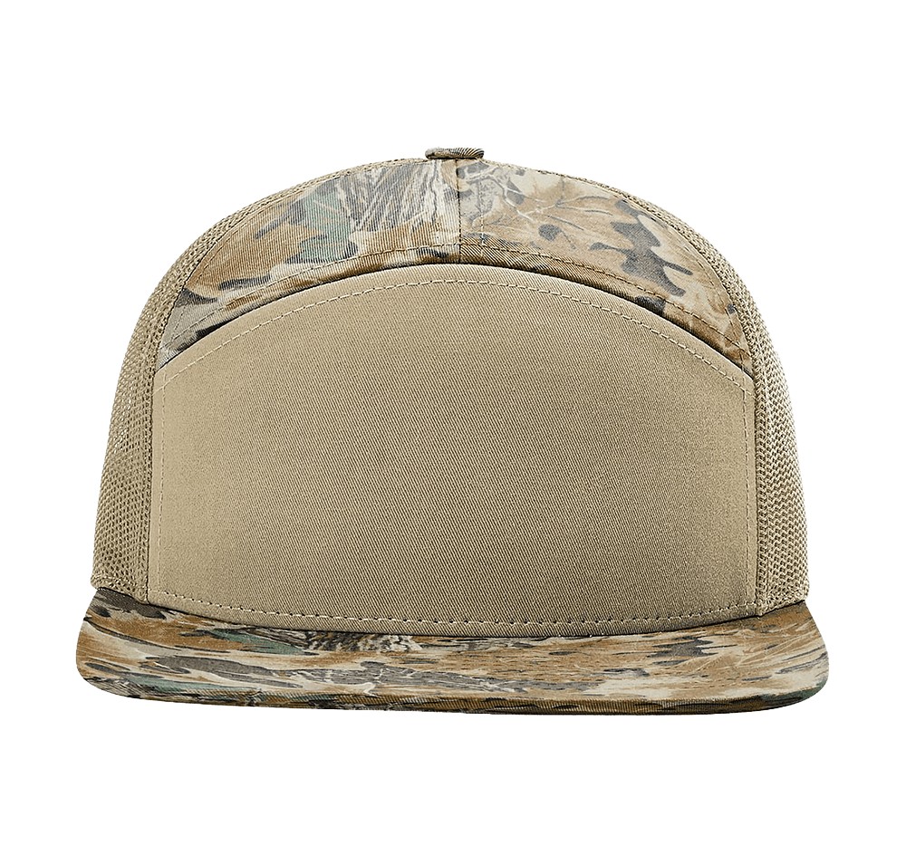 Richardson Camo 7-Panel Snapback Trucker Hat-default