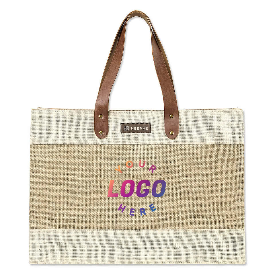 KEEPME Market Large Jute Tote Bag