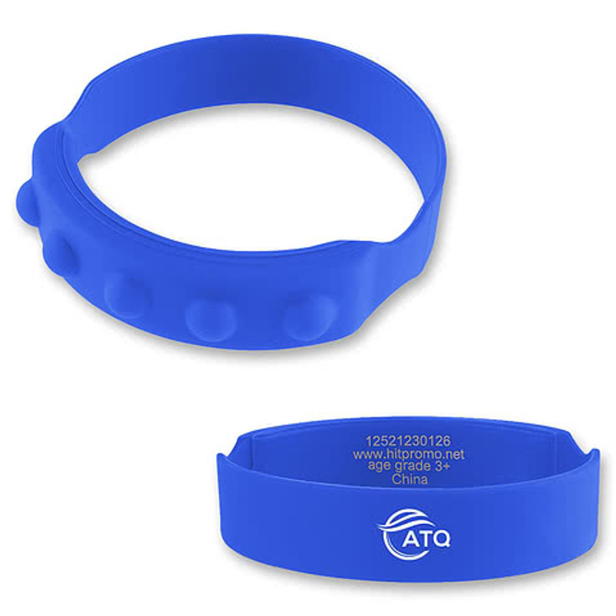 Push Pop Recycled Silicone Wristband in ROYAL BLUE