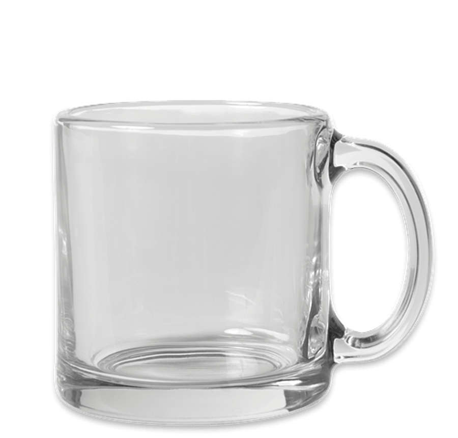 13 oz. Clear Glass Coffee Mug in Clear