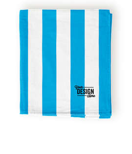Port Authority Lightweight Embroidered Cabana Stripe Beach Towel - Color: Turquoise