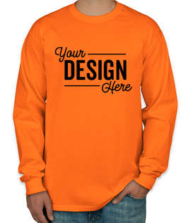 Canada - Gildan Ultra Cotton Long Sleeve T-shirt - Color: Safety Orange