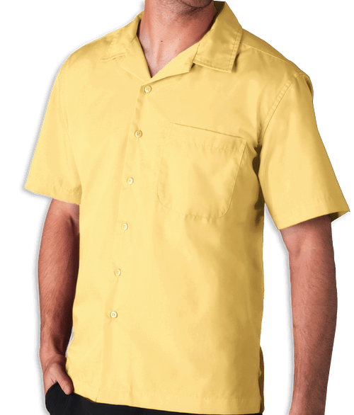 Blue Generation Poplin Short Sleeve Camp Shirt - Embroidered in Maize