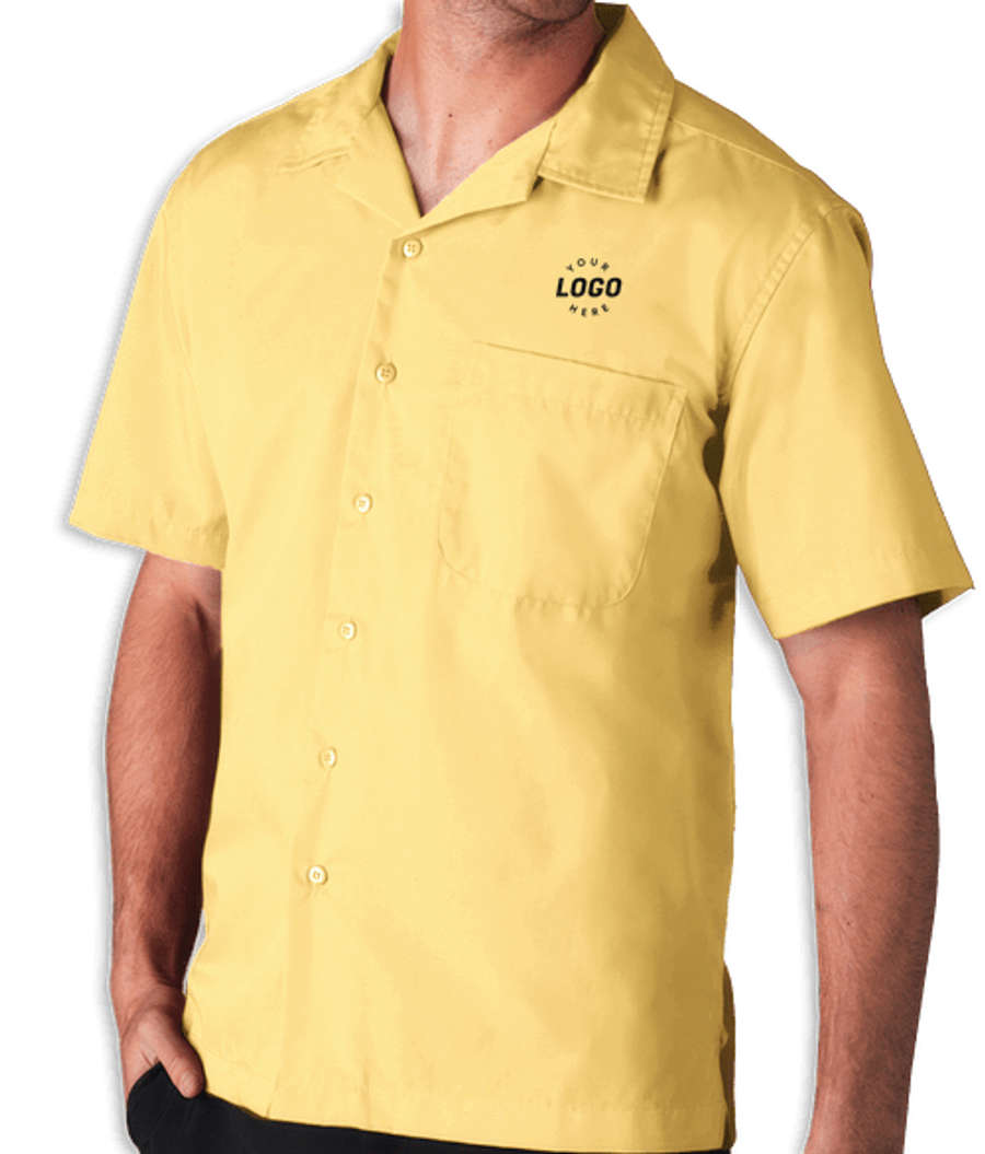 Blue Generation Poplin Short Sleeve Camp Shirt - Embroidered in Maize