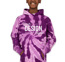 Port & Company Youth Tie-Dye Pullover Hoodie - Color: Purple