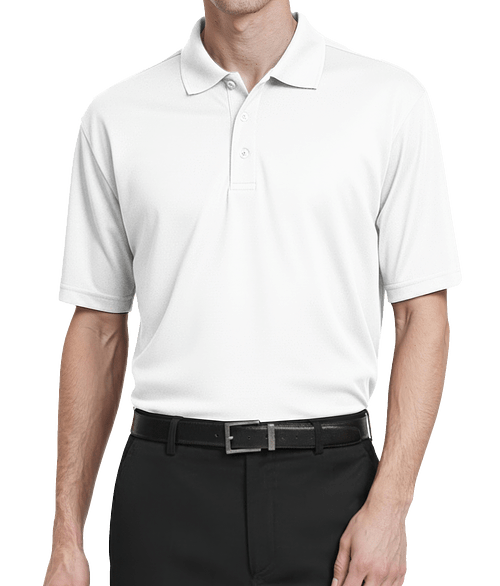 Blue Generation Lightweight Pique Polo - Printed in White