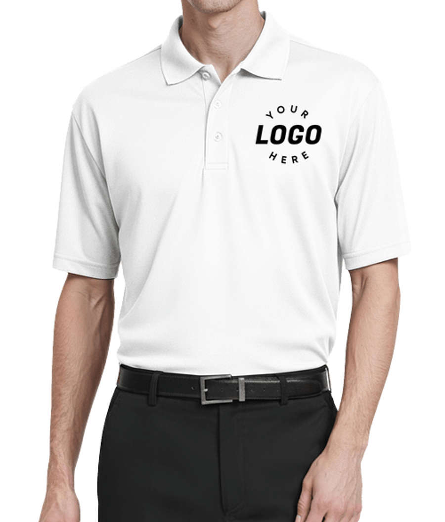 Blue Generation Lightweight Pique Polo - Printed in White