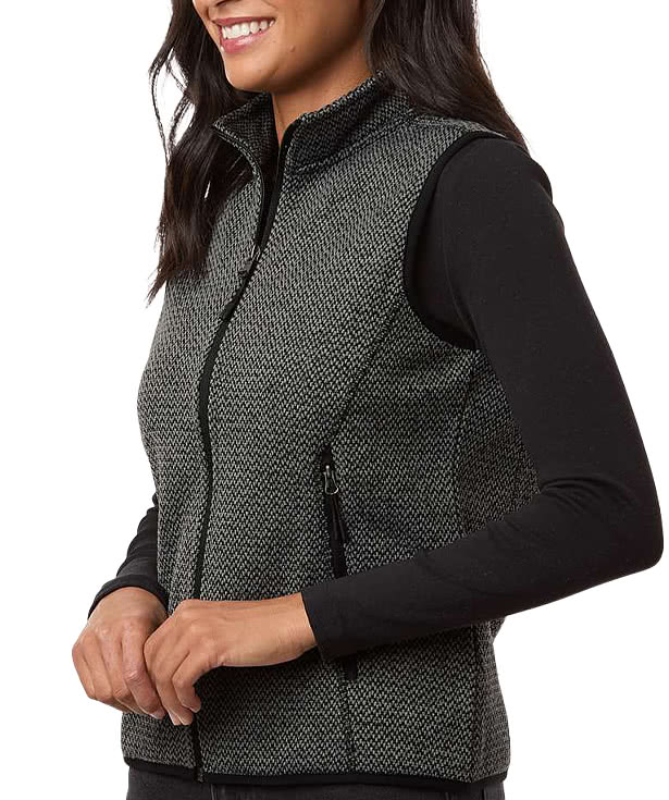 North End Women's Jasper Jacquard Recycled Fleece Vest - Printed