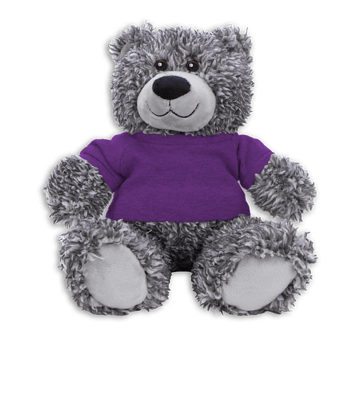 Full Color 12" Bodie Bear Plush Animal in Purple