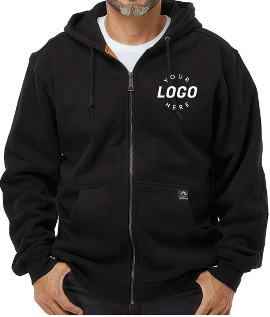 Dri Duck Crossfire Heavyweight Power Fleece Zip Hoodie - Printed in Black