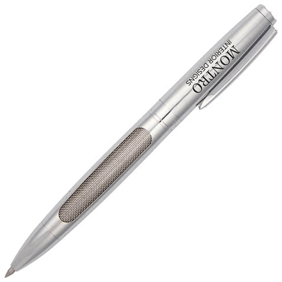 Luxe Recycled Stainless Steel Gel Ballpoint Pen (black ink) in Black