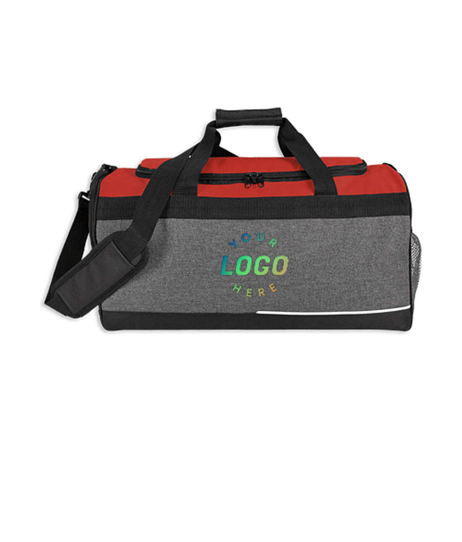 Full Color Two-Tone Playoff Duffel Bag in Red