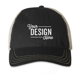 Richardson Garment Washed Trucker Hat - Color: Black / Khaki