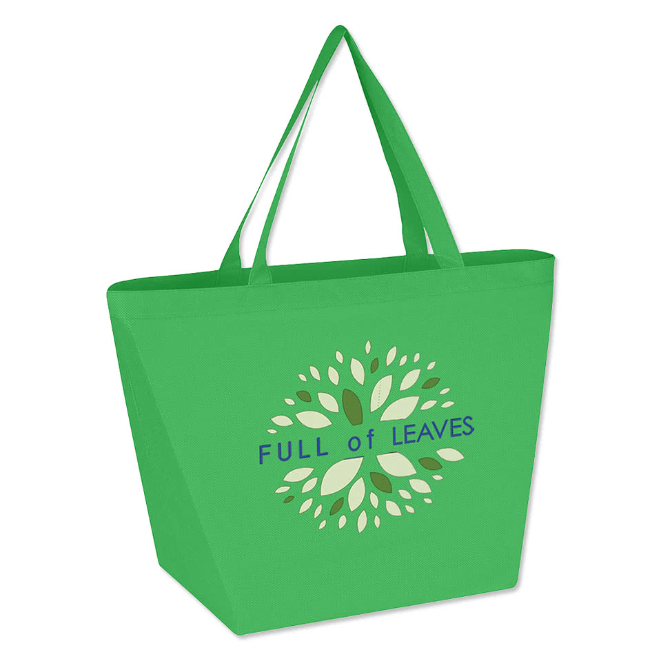 Full Color Gusseted Non-Woven Shopper Tote Bag