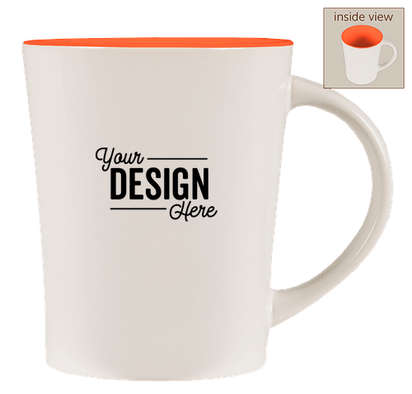 14 oz. Ceramic Two-Tone Citrus Mug - White / Orange
