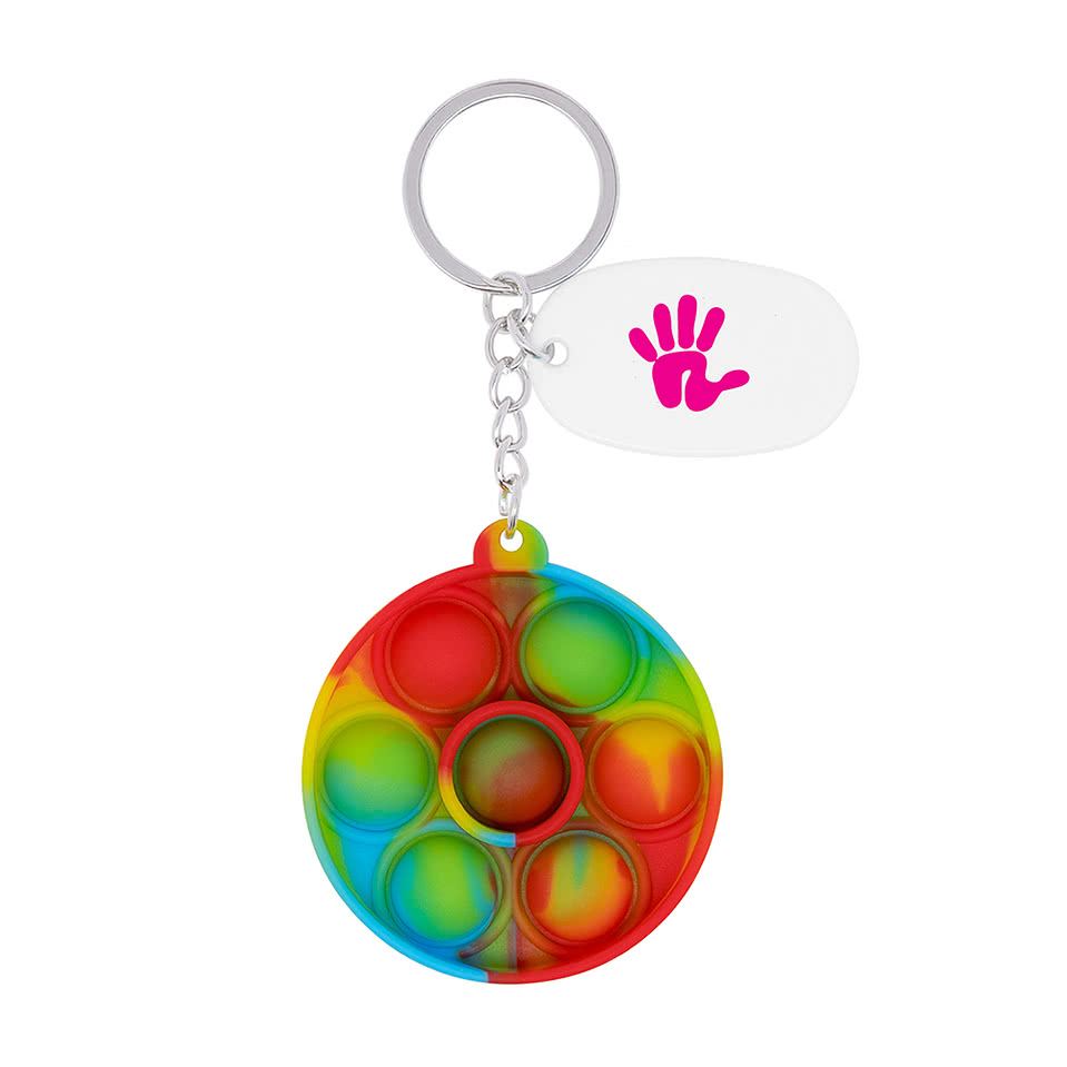 Push Pop Bubble Round Fidget Keychain