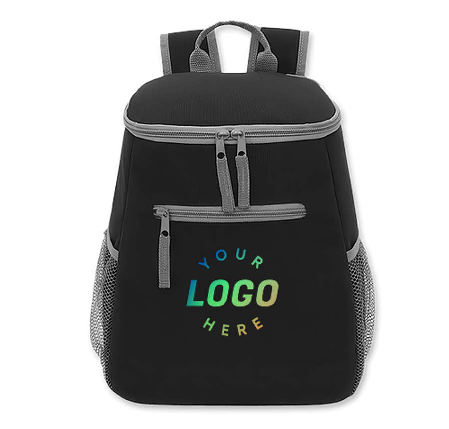 Full Color Cabana 20 Can Cooler Backpack in Black