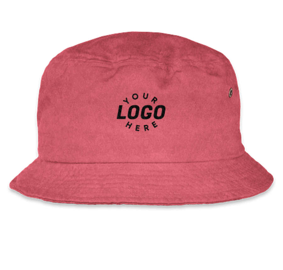 Mega Cap Pigment Dyed Twill Washed Bucket Hat in Red